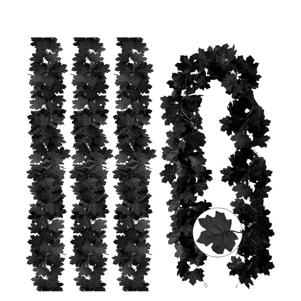 Halloween Garland Maple Leaf Vines Fall Thanksgiving Decoration, 4pcs
